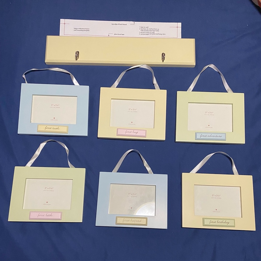 Red Envelope - Baby's First Personalized Plaque with hanging photos